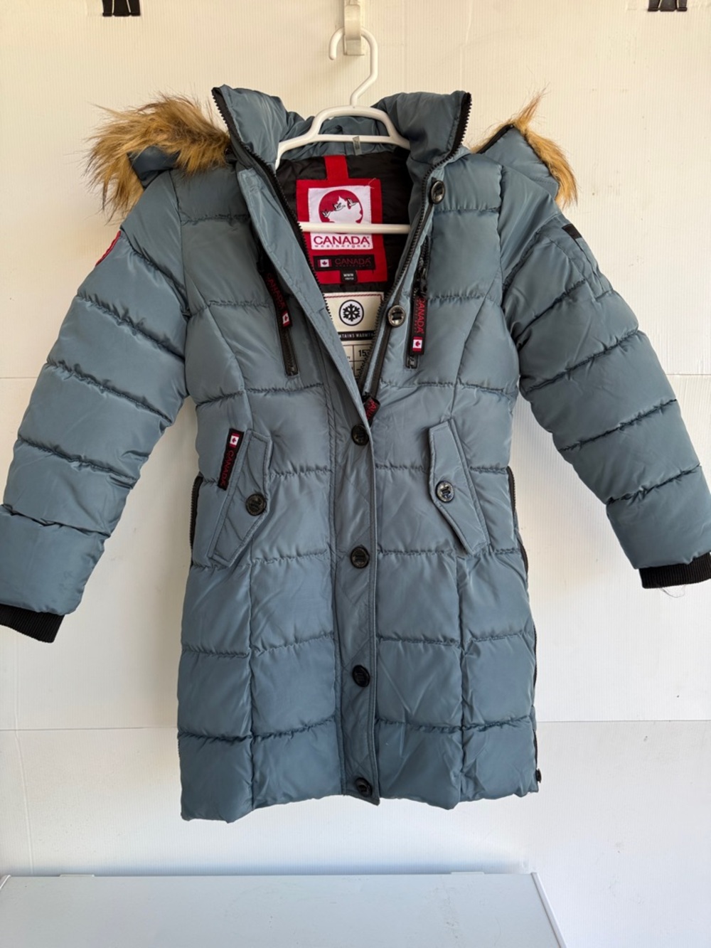 CANADA WEATHER GEAR Girls Winter Coat Long Length Quilted Puffer Parka Coat M